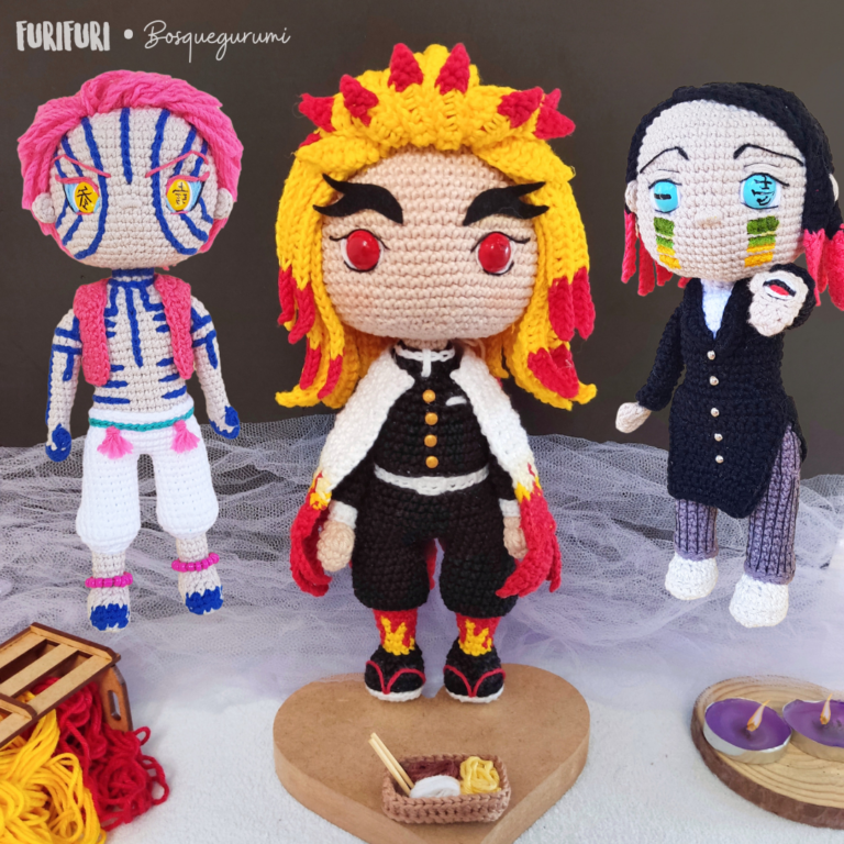 Demon Slayer | Amigurumi pattern: Rengoku, Akaza, Enmu - Bosquegurumi