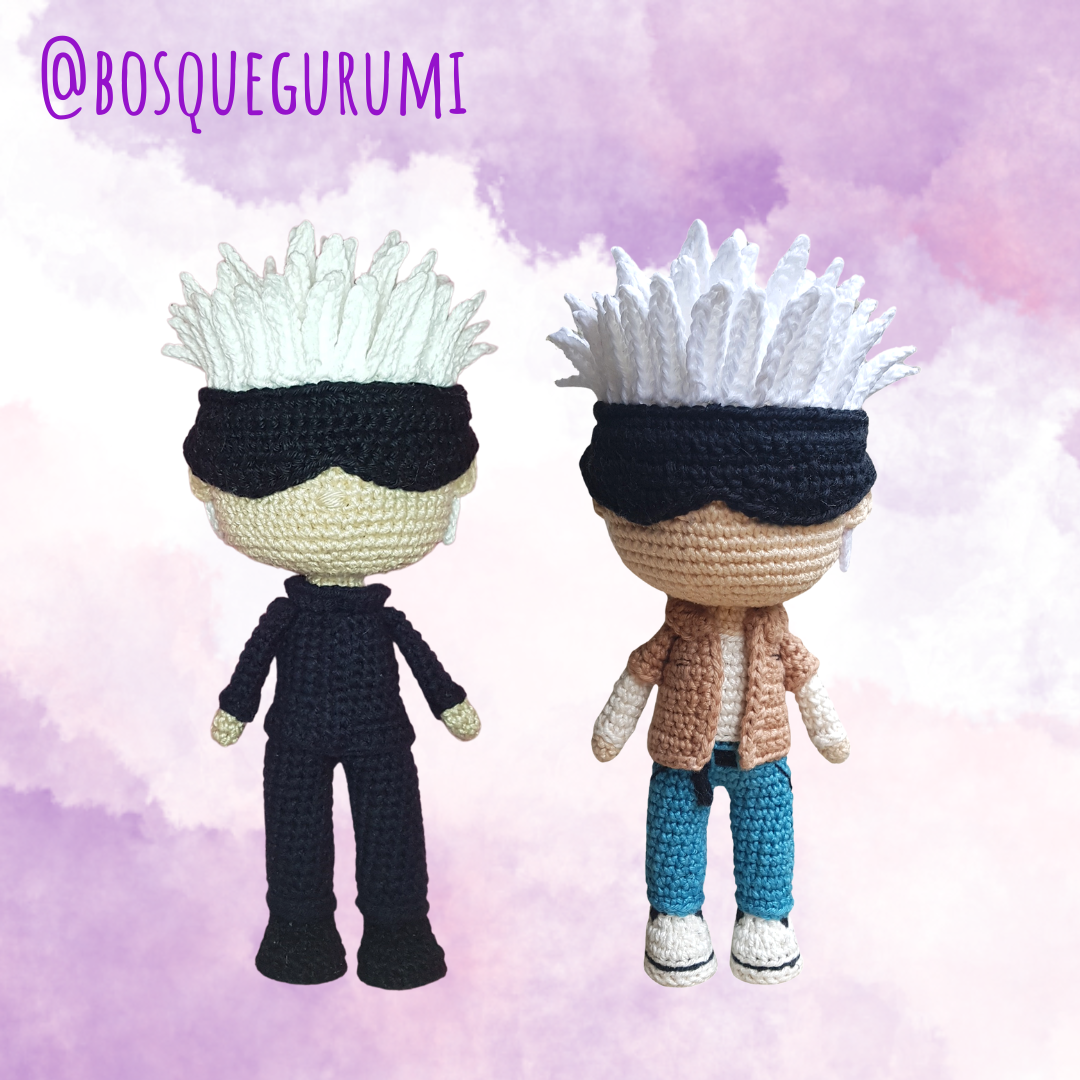 Gojo Satoru (Jujutsu Kaisen) Receitas de Amigurumi - Bosquegurumi