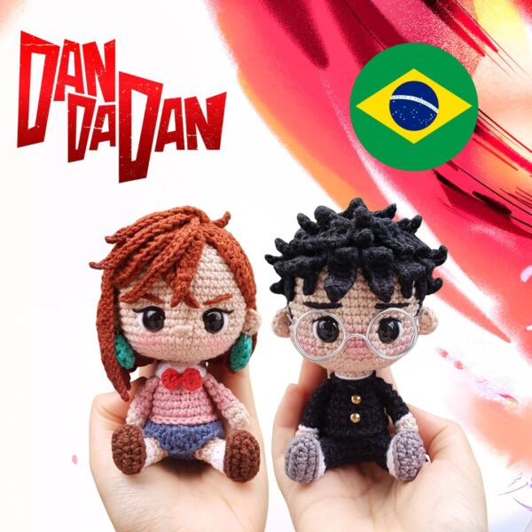 Dandadan receitas de amigurumi [Português] Momo, Okarun +