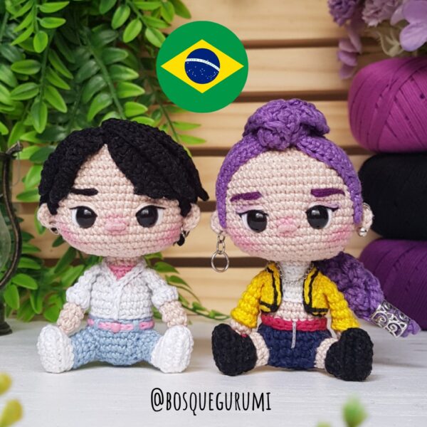 Rumi e Jinu amigurumis