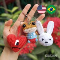 Bad Bunny amigurumi keychains / chaveiros de crochê [PT/English] DtMF & UVST