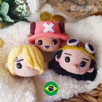 One Piece amigurumis (Português) Chopper, Sanji, Usopp