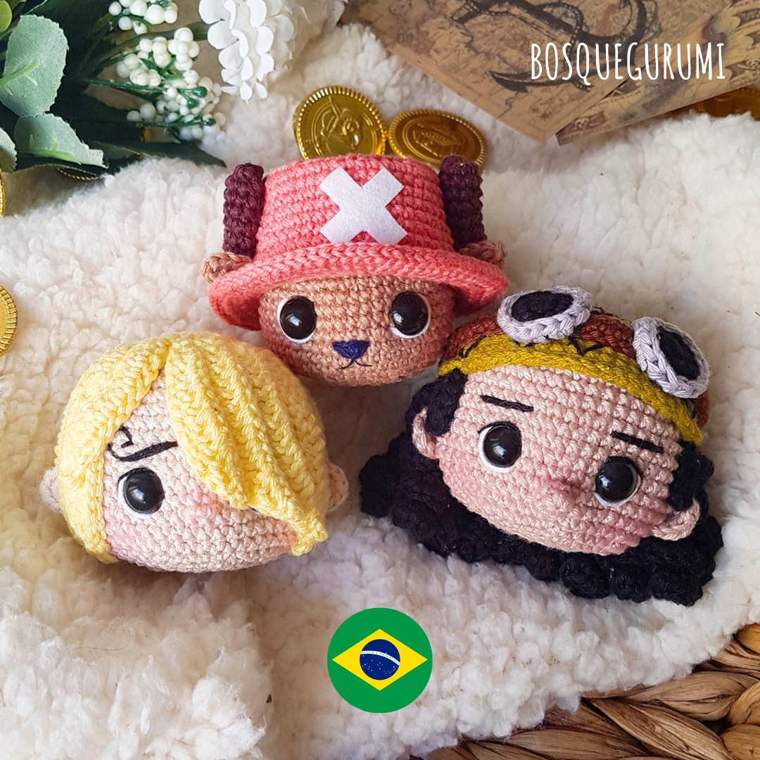 One Piece amigurumis (Português) Chopper, Sanji, Usopp