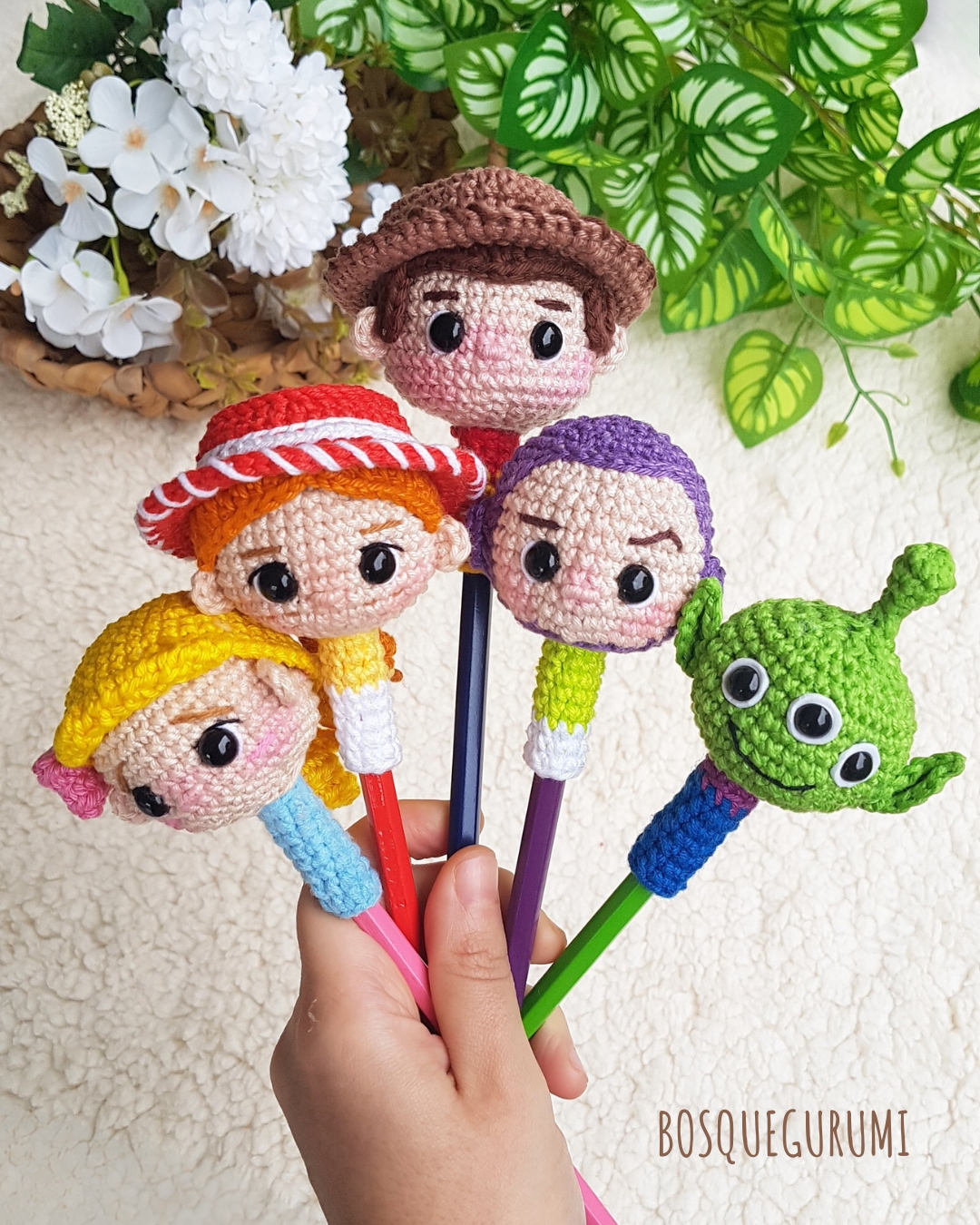 Toy Story crochet pencil toppers / Ponteiras (English/Português) - Imagem 2