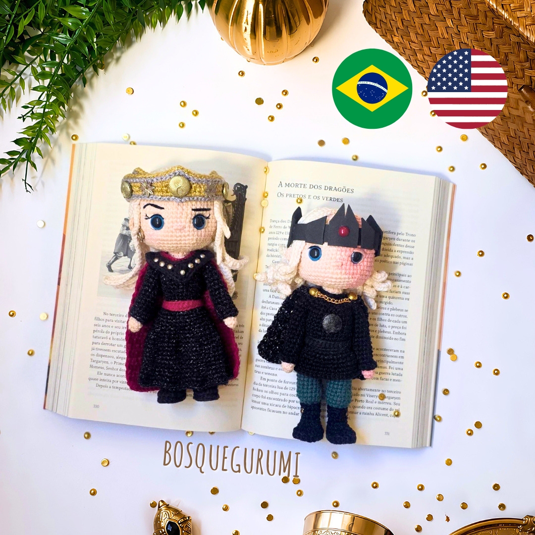 Rainha/Queen Rhaenyra Targaryen amigurumi & Aegon II (English/Português) HODT crochet pattern