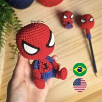 Spider Man amigurumi pattern / Homem-Aranha receitas de amigurumis (English/Português)